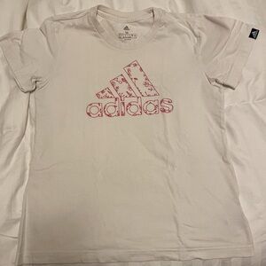 Adidas Tee with Pink floral Logo